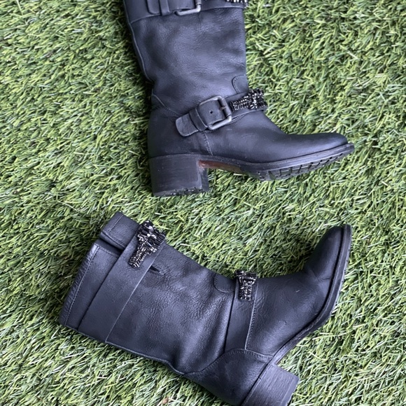 Vera Wang Lavendar jeweled moto boots 5.5M  (35.5 EU) - Picture 5 of 13